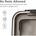 Food Storage Container with Airtight, Wheels, Lockable, Plastic, Black - product gallery image 3