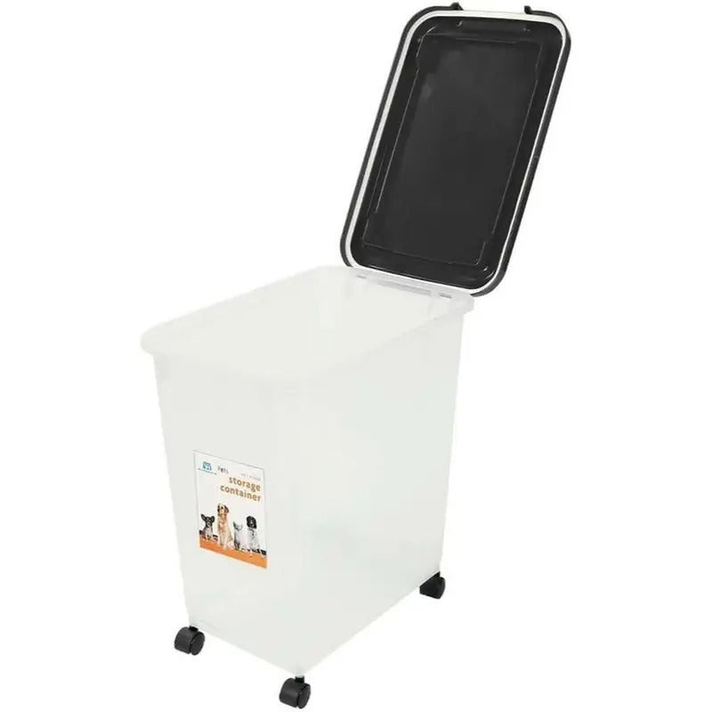 Food Storage Container with Airtight, Wheels, Lockable, Plastic, Black - product gallery image 7
