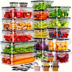 Food Storage Container with Plastic, 24 Containers
