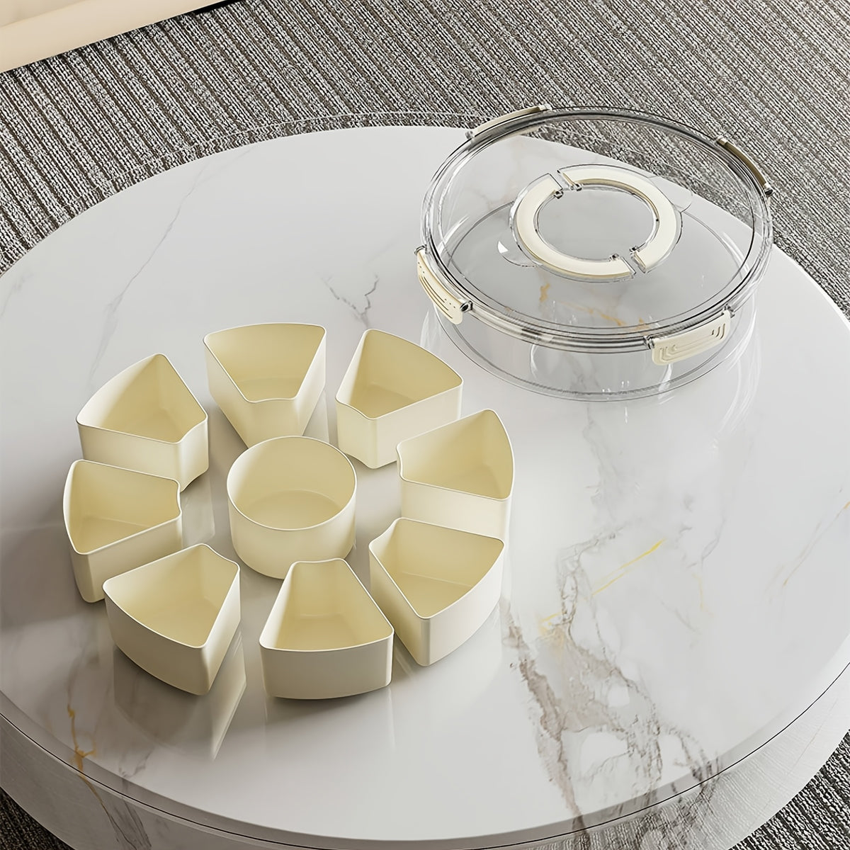 Food Storage Container with Plastic, Divided Serving Tray Lid& Handle, Plastic - product gallery image 3