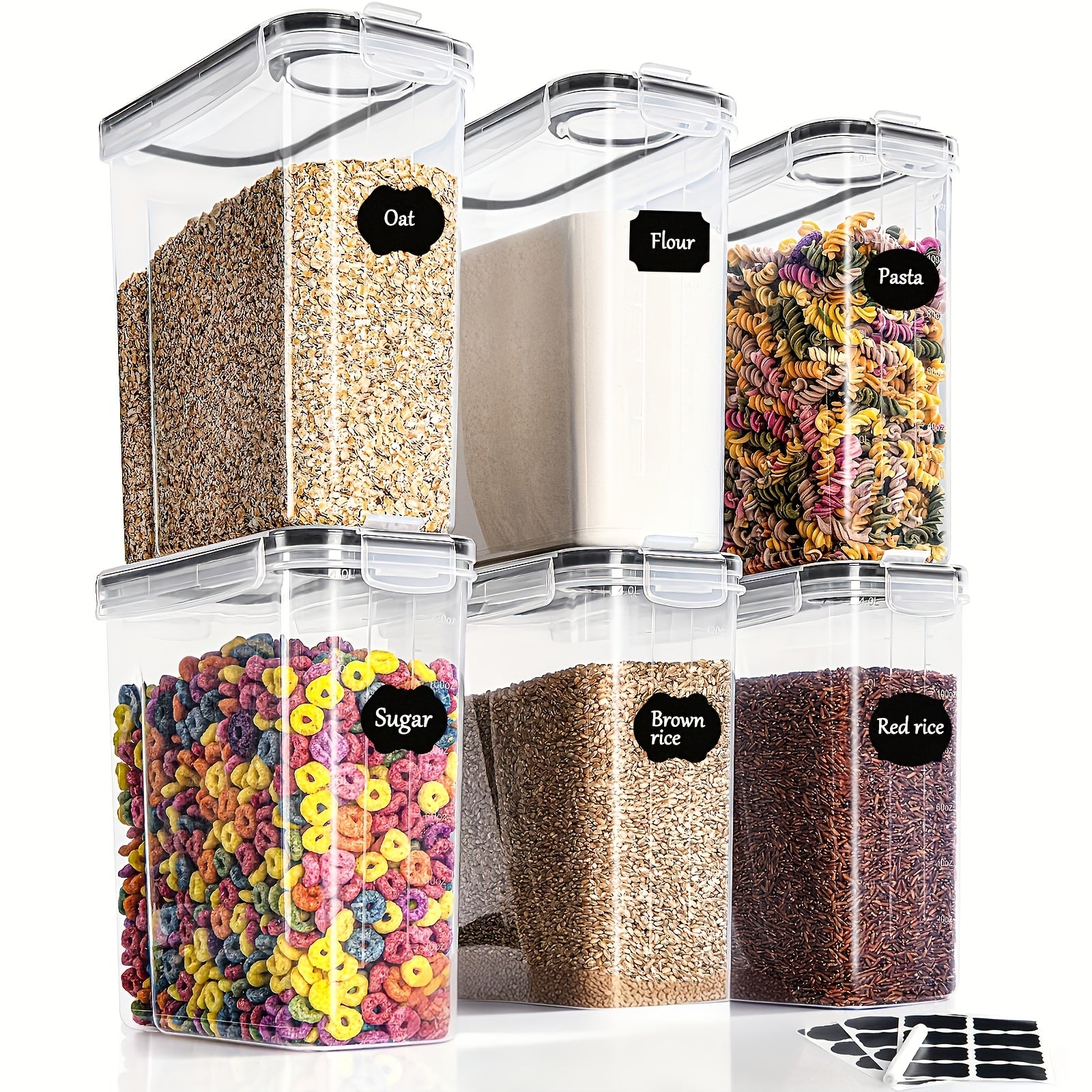 Food Storage Container with Space-Saving, Airtight, Locking Lid