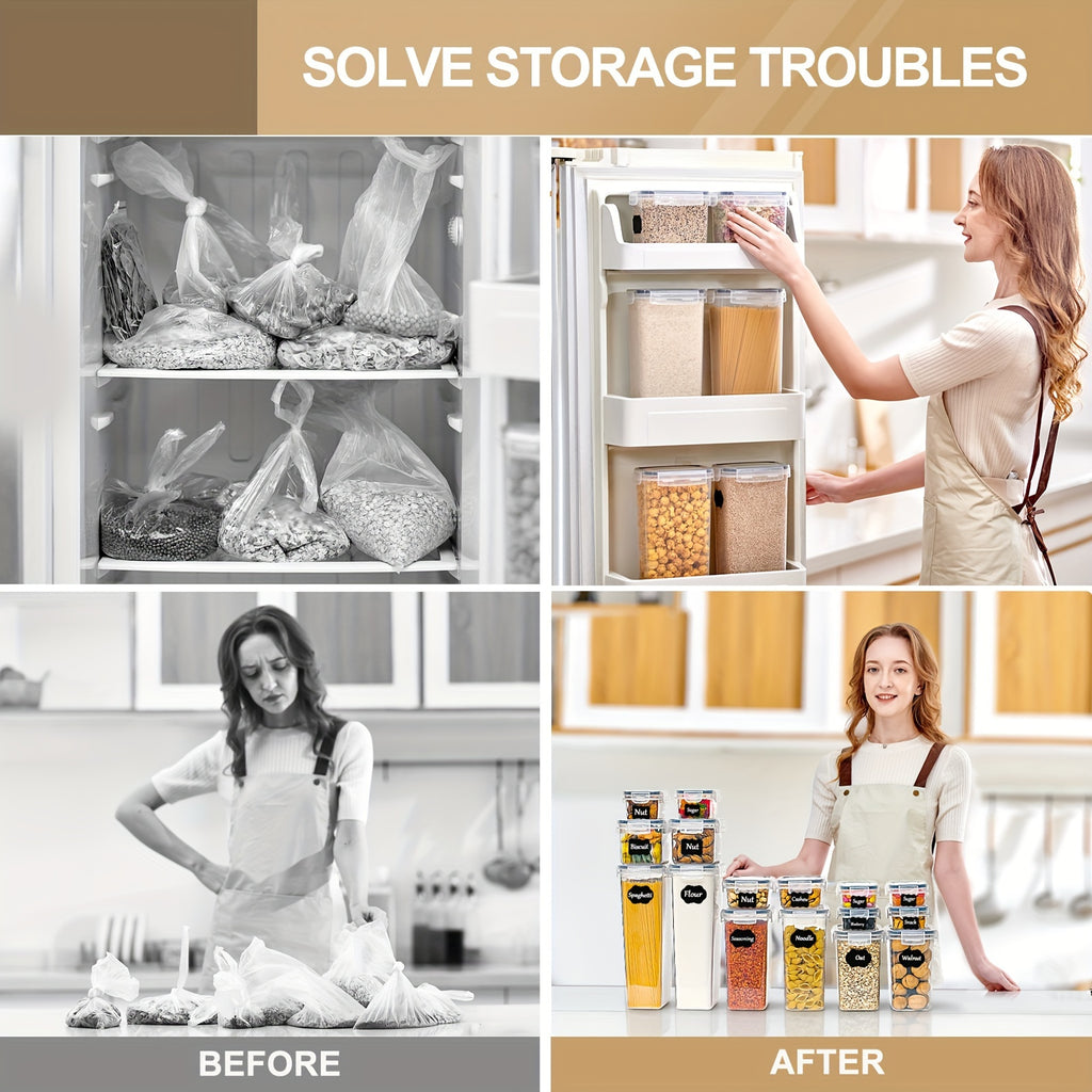 Food Storage Container with Space-Saving, Airtight, Locking Lid, 16pcs - product gallery image 8