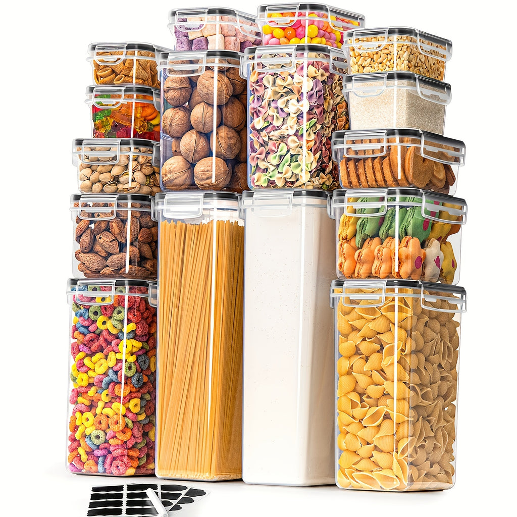 Food Storage Container with Space-Saving, Airtight, Locking Lid, 16pcs