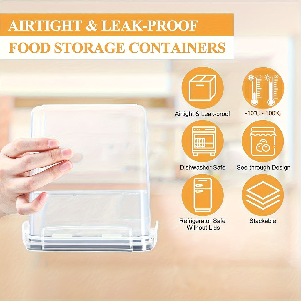 Food Storage Container with Space-Saving, Airtight, Lockable, 25pcs - product gallery image 4