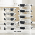 Food Storage Container with Space-Saving, Leakproof, Dishwasher-Safe