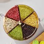 Food Storage Dispenser with Space-Saving, Plastic, 6-Grid Rotating Grain Transparent Dry - product gallery image 8