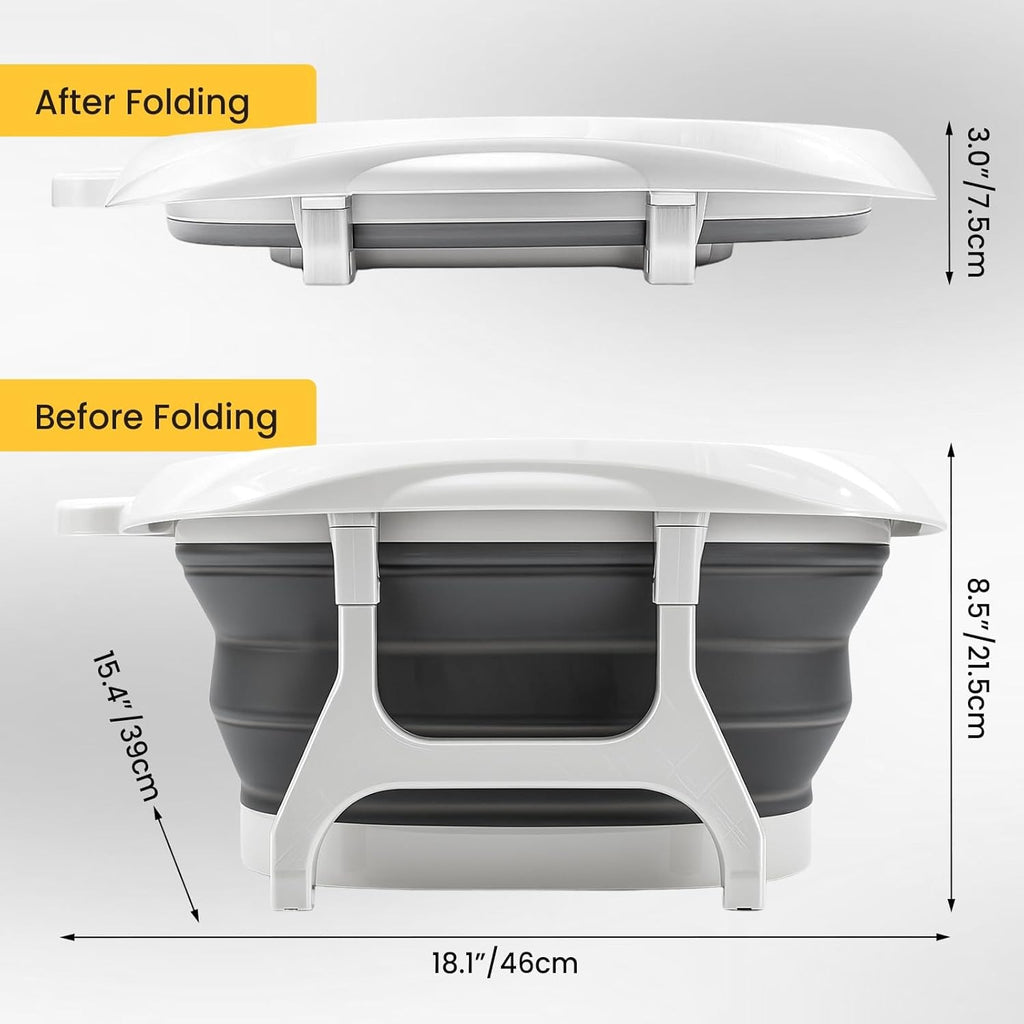 Foot Bath with Foldable Soak Tub Portable Basin Textured - product gallery image 2