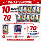 Football Sticker Pack with 10 Packs, 10 Pack, 70 Stickers - product gallery image 2