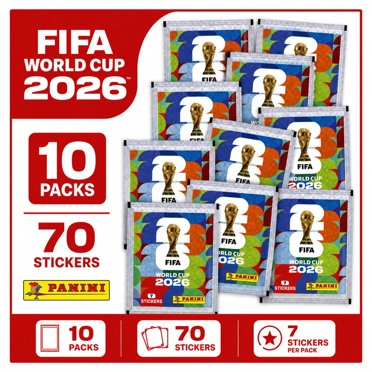Football Sticker Pack with 10 Packs, 10 Pack, 70 Stickers - product gallery image 7