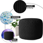 Footstool Pouffe with Jumbo Cord Corduroy Round 40x40x35cm Ottoman - product gallery image 3