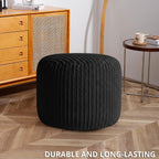 Footstool Pouffe with Jumbo Cord Corduroy Round 40x40x35cm Ottoman - product gallery image 5