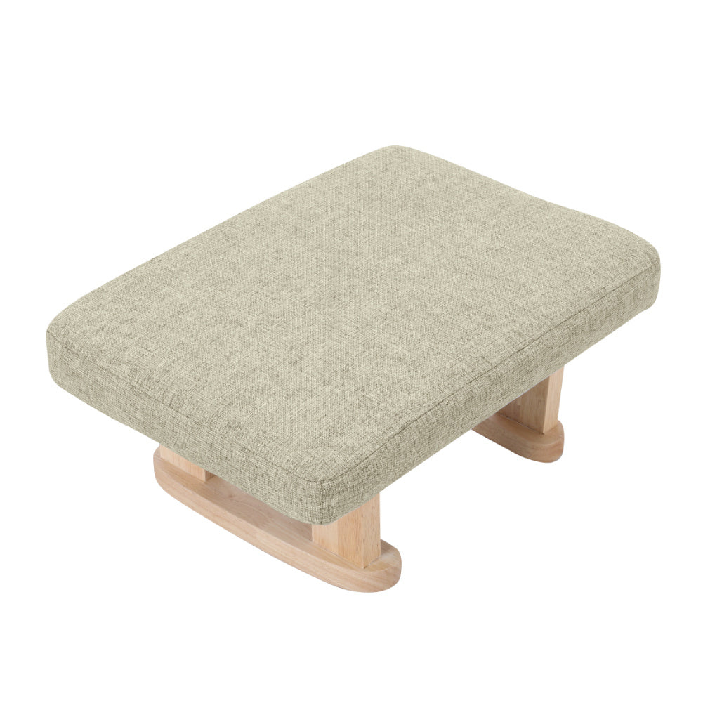 Footstool with Wood, Small Linen Padded Wooden Legs 41x30x17cm - product gallery image 13