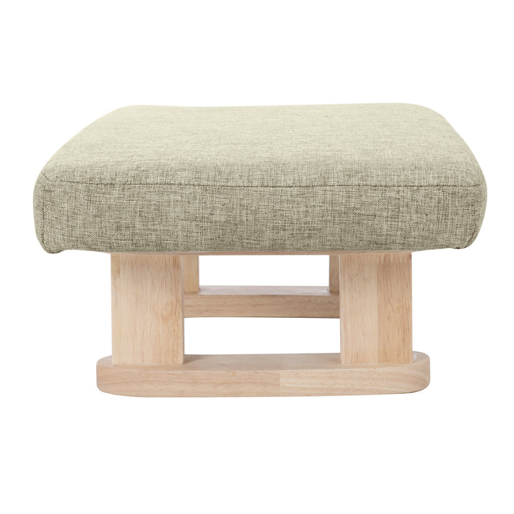 Footstool with Wood, Small Linen Padded Wooden Legs 41x30x17cm - product gallery image 14