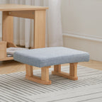Footstool with Wood, Small Linen Padded Wooden Legs 41x30x17cm - product gallery image 16