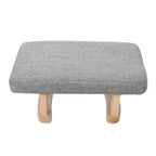 Footstool with Wood, Small Linen Padded Wooden Legs 41x30x17cm - product gallery image 7
