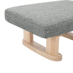Footstool with Wood, Small Linen Padded Wooden Legs 41x30x17cm - product gallery image 8