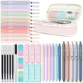Four Candies 39pcs Cute School Supplie with Supplies Pen Case, Black Ink Gel - pink color option