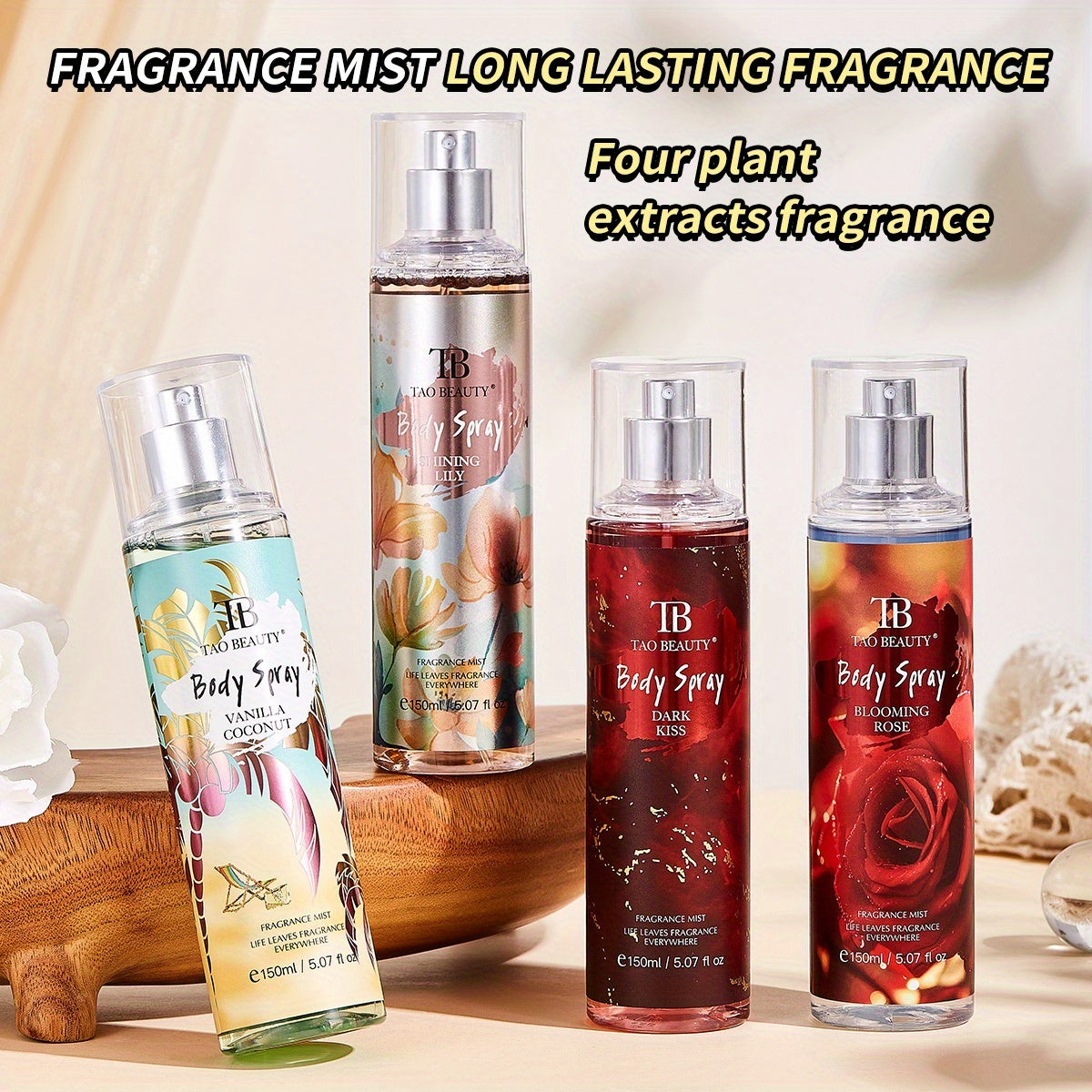 Fragrance Spray Set 4pcs Body Hair Perfume Long Lasting - product gallery image 3