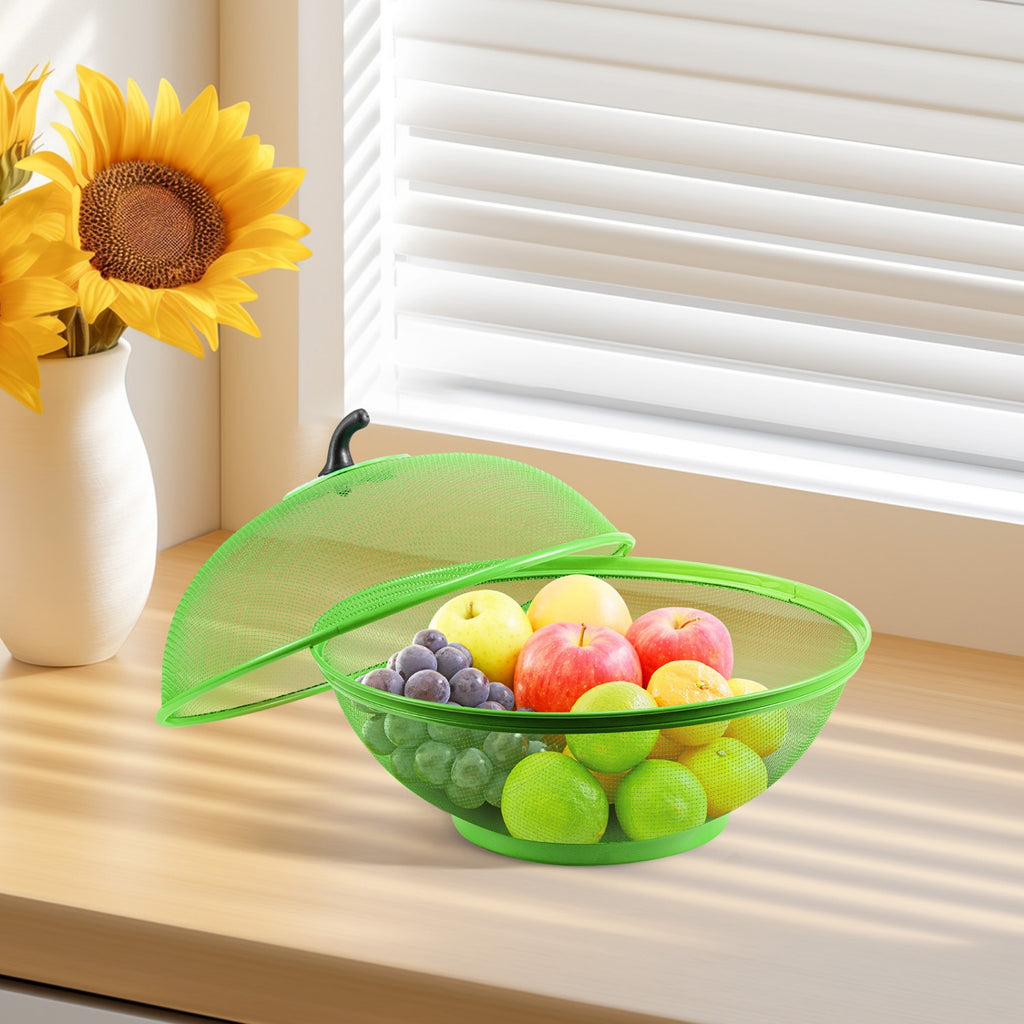 Fruit Basket with Plastic, Apple Shape Wire Mesh Lid Tabletop - product gallery image 4