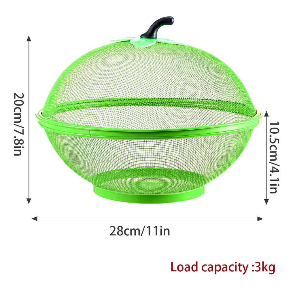 Fruit Basket with Plastic, Apple Shape Wire Mesh Lid Tabletop - product gallery image 5