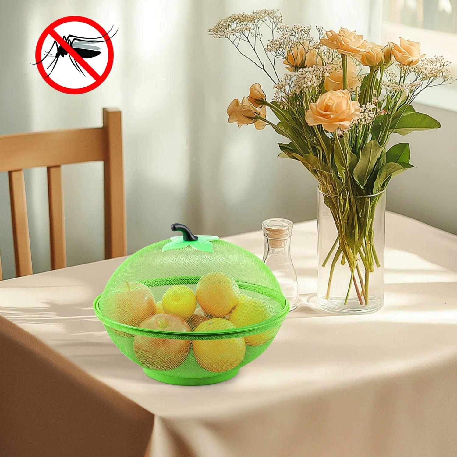 Fruit Basket with Plastic, Apple Shape Wire Mesh Lid Tabletop - product gallery image 6