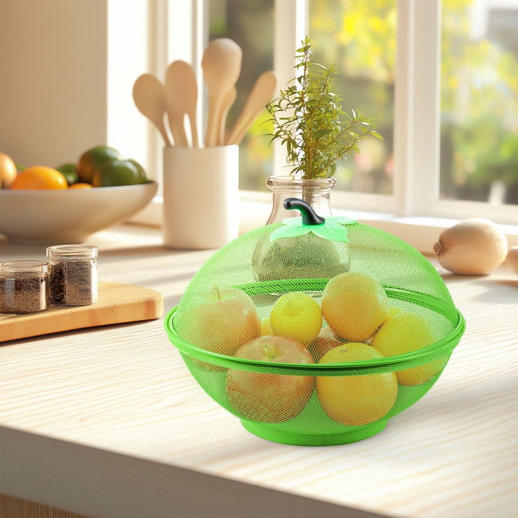 Fruit Basket with Plastic, Apple Shape Wire Mesh Lid Tabletop - product gallery image 7
