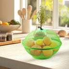 Fruit Basket with Plastic, Apple Shape Wire Mesh Lid Tabletop - product gallery image 7