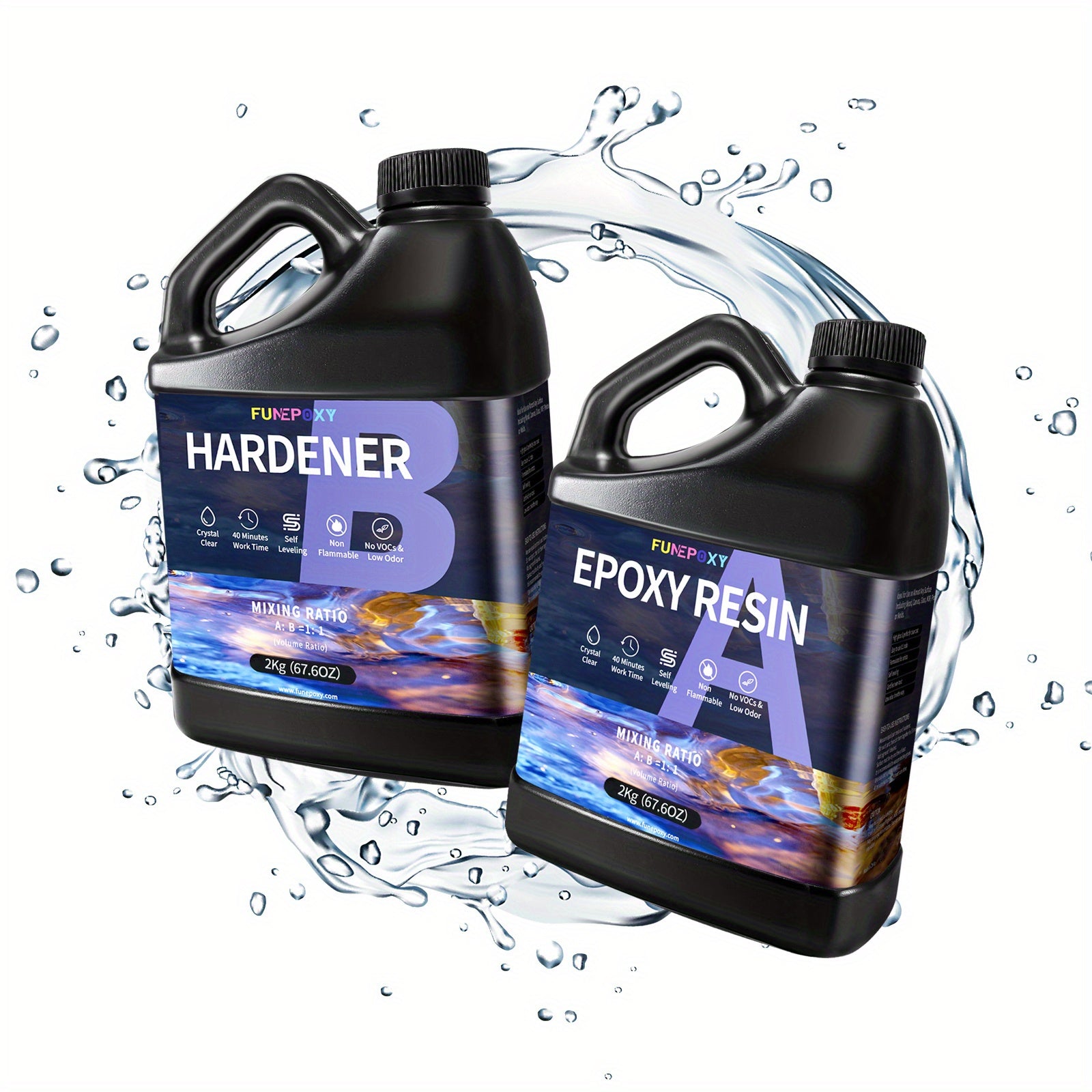 FUNEPOXY 16oz Table Top Epoxy Resin Kit with Wood for living rooms and bedrooms - product gallery image 4