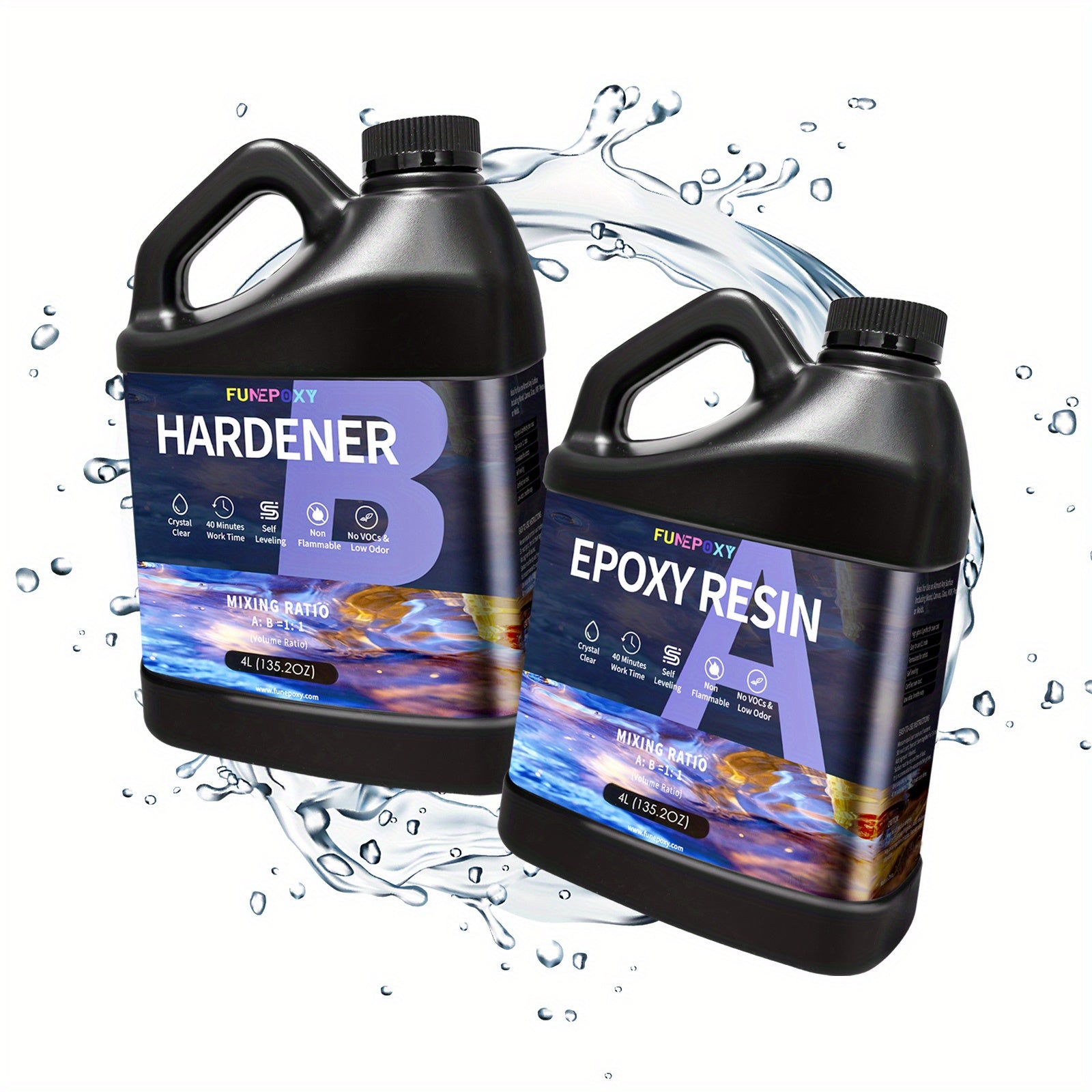 FUNEPOXY 16oz Table Top Epoxy Resin Kit with Wood for living rooms and bedrooms - product gallery image 5