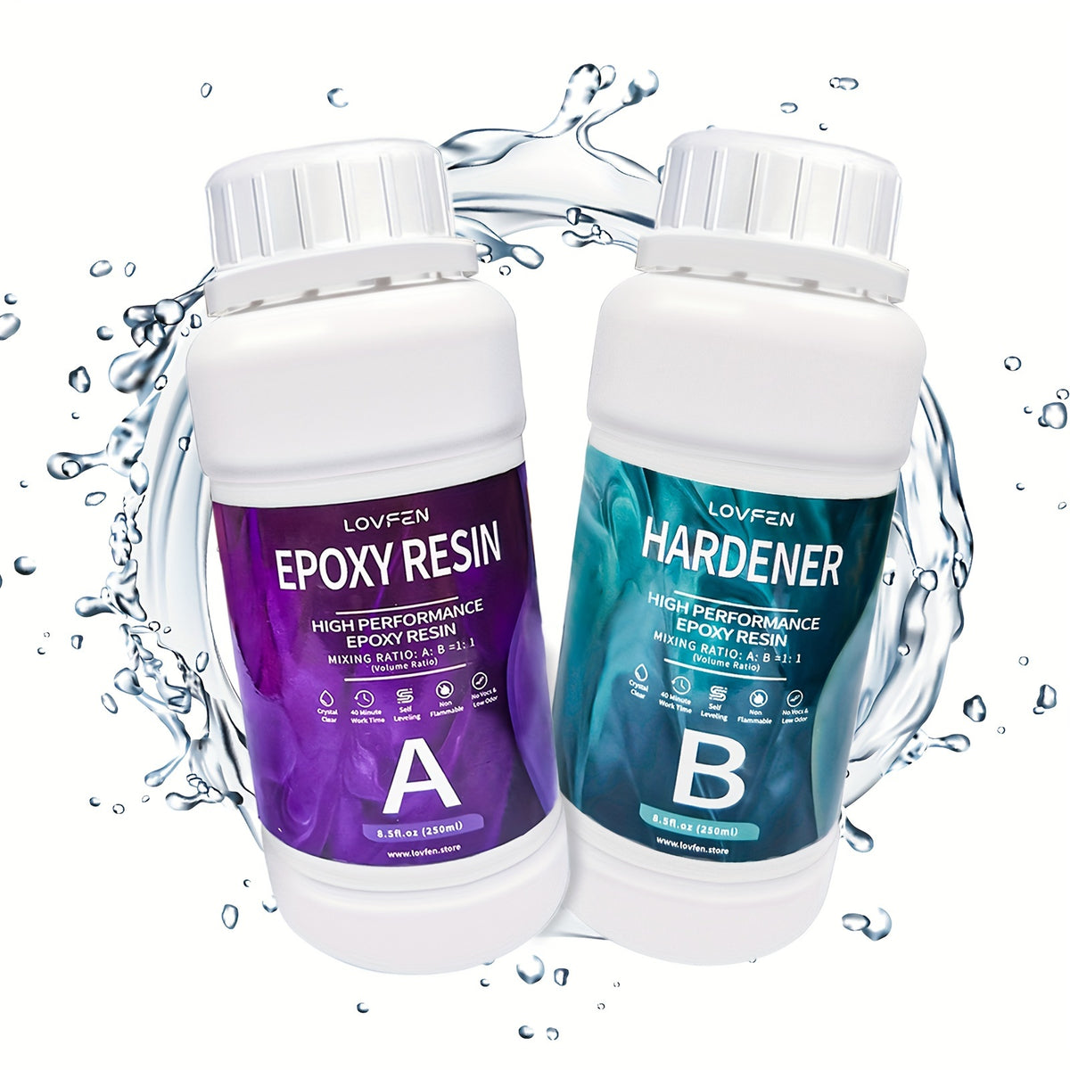 FUNEPOXY 500ml/1L/2L/4L/8L KITS Table Top with 500ml/1L/2L/4L/8L Epoxy Resin Kit