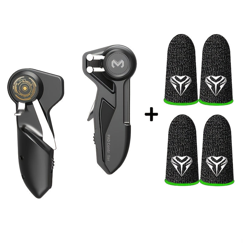 Gaming Accessory with Gamepad+2 Pair Finger-Cot, Mobile Grip Shooting Trigger Aim Button - Gamepad+2 Pair Finger-Cot option
