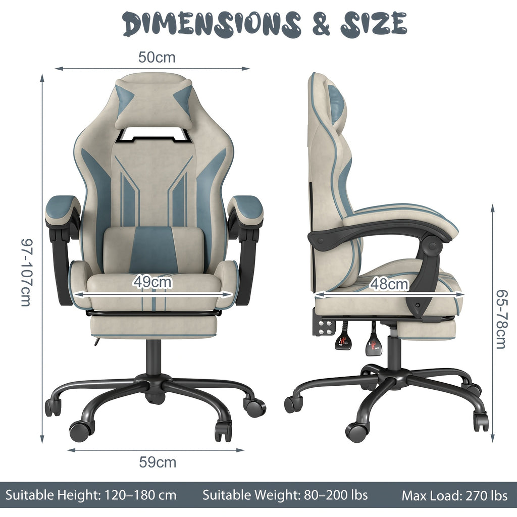 Gaming Chair with Adjustable Height, Lumbar Support - product gallery image 4