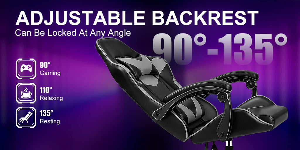 Gaming Chair with Adjustable Height, Lumbar Support, Wheels - product gallery image 13