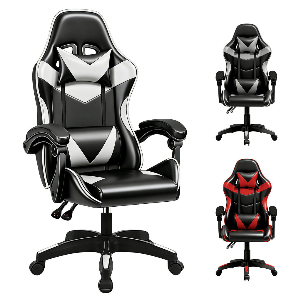 Gaming Chair with Adjustable Height, Lumbar Support, Wheels - product gallery image 3