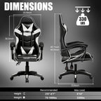Gaming Chair with Adjustable Height, Lumbar Support, Wheels - product gallery image 4