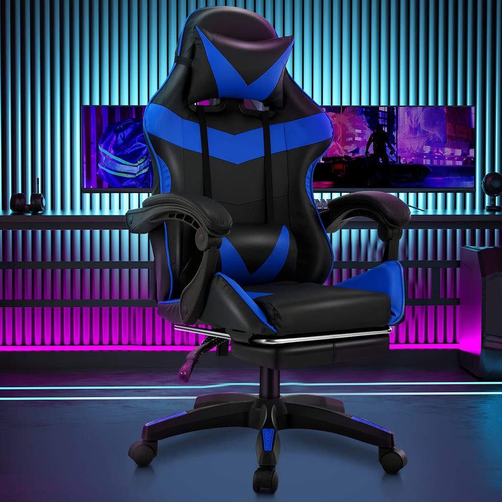 Gaming Chair with Adjustable Height, Reclining Adjustable Armrests E-Sports Racing - Black Blue option