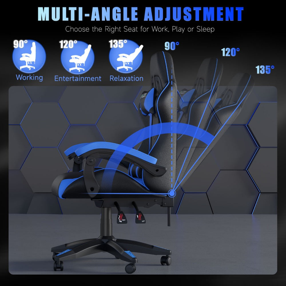 Gaming Chair with Adjustable Height, Wheels, 130kg, Metal - product gallery image 36