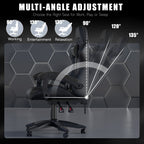Gaming Chair with Adjustable Height, Wheels, 130kg, Metal - product gallery image 43