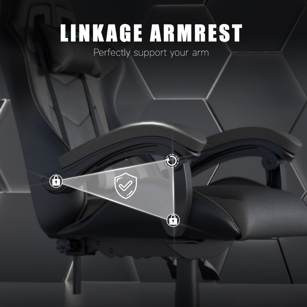 Gaming Chair with Adjustable Height, Wheels, 130kg, Metal - product gallery image 5