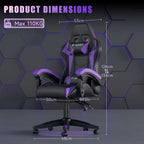 Gaming Chair with Adjustable Height, Wheels, 130kg, Metal - product gallery image 53