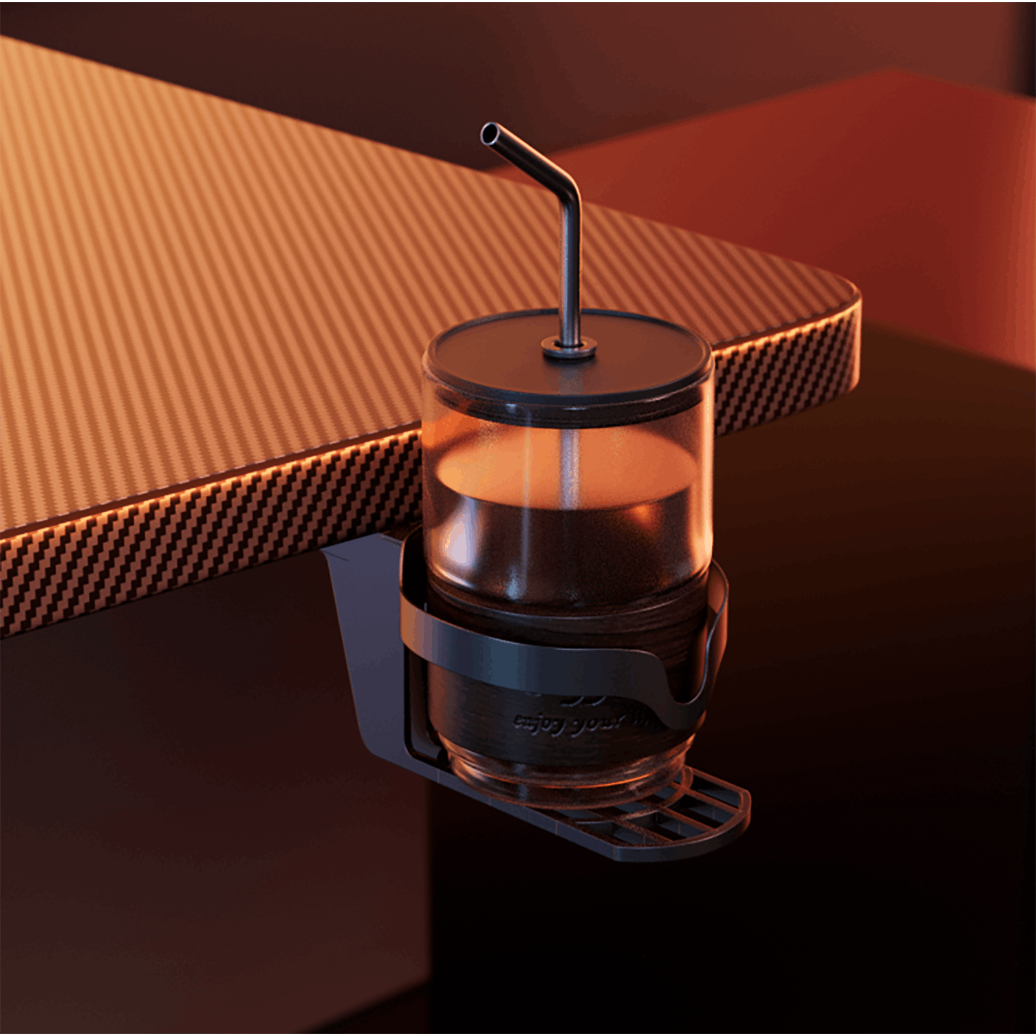 Gaming Desk with Foldable, 50 cm, Cup Holder Headphone Hook A-Shaped Carbon - product gallery image 4
