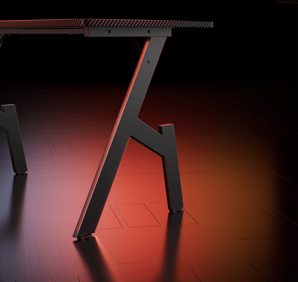Gaming Desk with Foldable, 50kg, Carbon Fibre A-Shaped Steel Frame Ergonomic - product gallery image 12