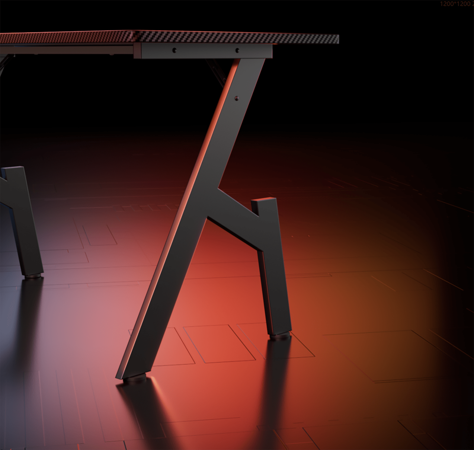 Gaming Desk with Foldable, 50kg, Carbon Fibre A-Shaped Steel Frame Ergonomic - product gallery image 12