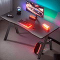 Gaming Desk with Foldable, 50kg, Carbon Fibre A-Shaped Steel Frame Ergonomic