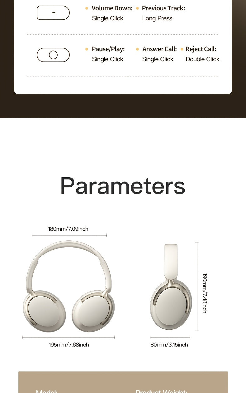 Gaming Headphone Wireless Over-Ear Headphones Microphone with Memory Foam - product gallery image 11