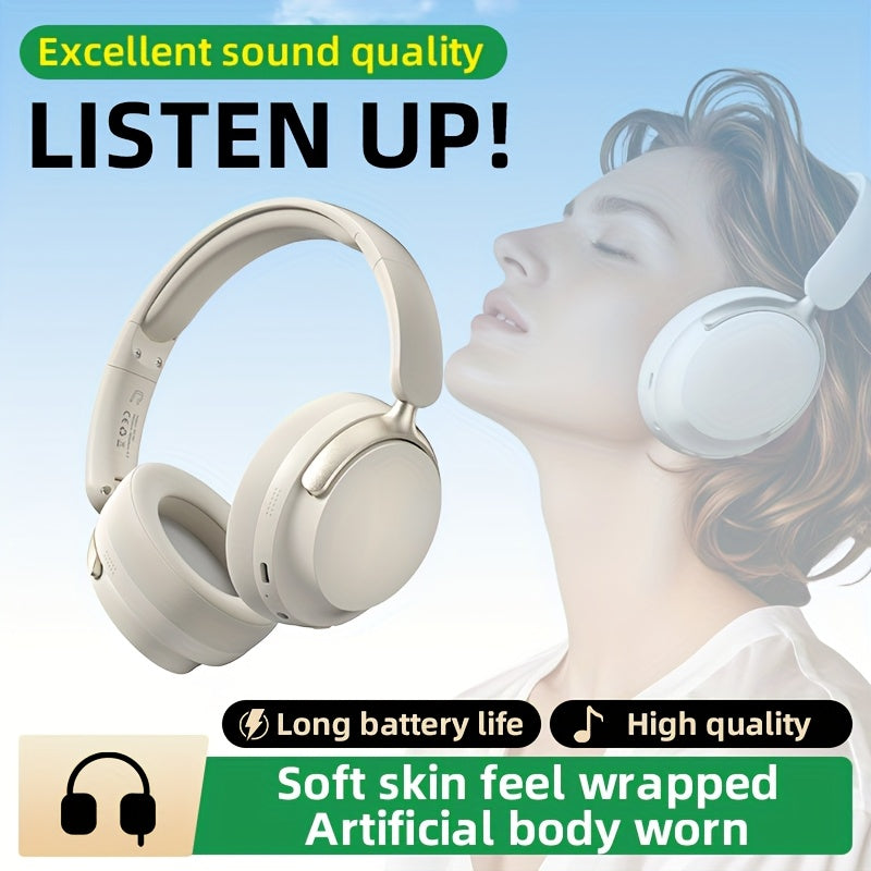 Gaming Headphone Wireless Over-Ear Headphones Microphone with Memory Foam