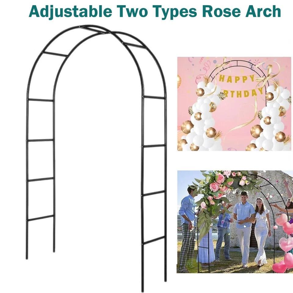 Garden Arch with 2.4m, Metal, 2.4m Gardern Arch, 2.4m Heavy Duty Metal Rose Powder - product gallery image 4