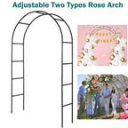 Garden Arch with 2.4m, Metal, 2.4m Gardern Arch, 2.4m Heavy Duty Metal Rose Powder - product gallery image 4