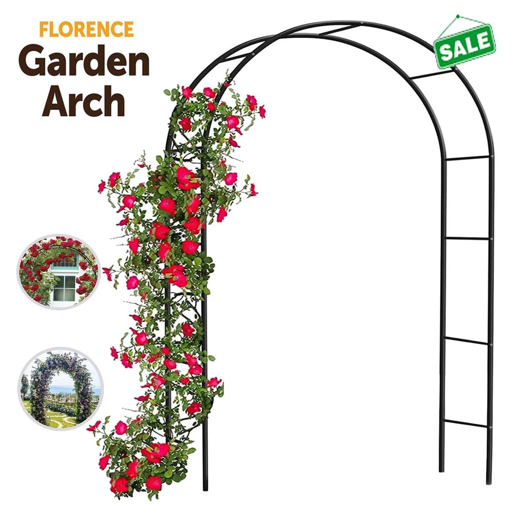 Garden Arch with 2.4m, Metal, 2.4m Gardern Arch, 2.4m Heavy Duty Metal Rose Powder - product gallery image 6