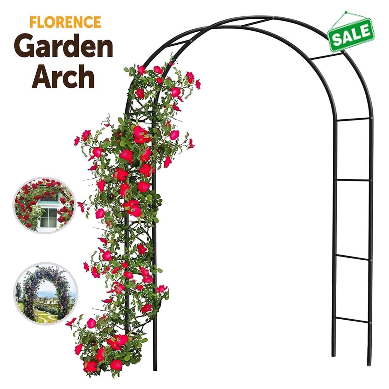 Garden Arch with 2.4m, Metal, 2.4m Gardern Arch, 2.4m Heavy Duty Metal Rose Powder - product gallery image 6